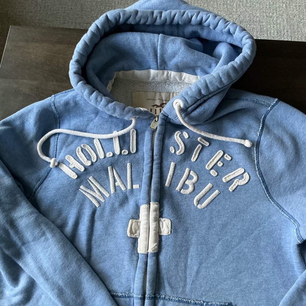 Hollister Kids Light Blue Zip-Up Hoodie